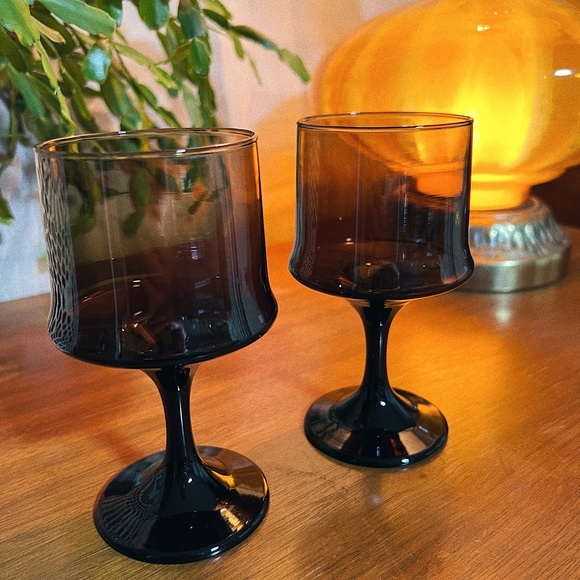 Retro 1973 Tawny Accent by Libbey Water Goblets - Picture 2 of 2